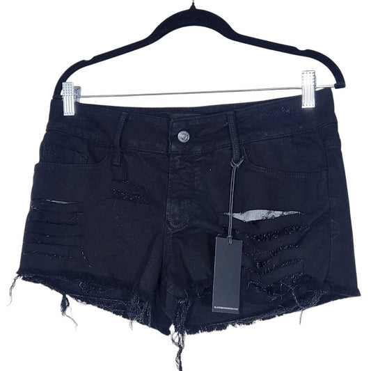Black Orchid Black Distressed Jean Shorts NWT Size 29 Cut-Off Black Denim Shorts