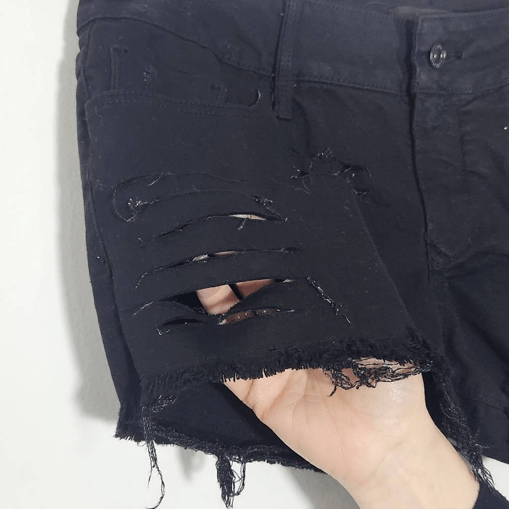 Black Orchid Black Distressed Jean Shorts NWT Size 29 Cut-Off Black Denim Shorts