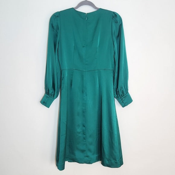 Ann Taylor Green Wrap Look Dress Size 2 Petite NWT Wedding Guest Dress