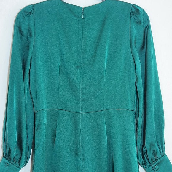 Ann Taylor Green Wrap Look Dress Size 2 Petite NWT Wedding Guest Dress