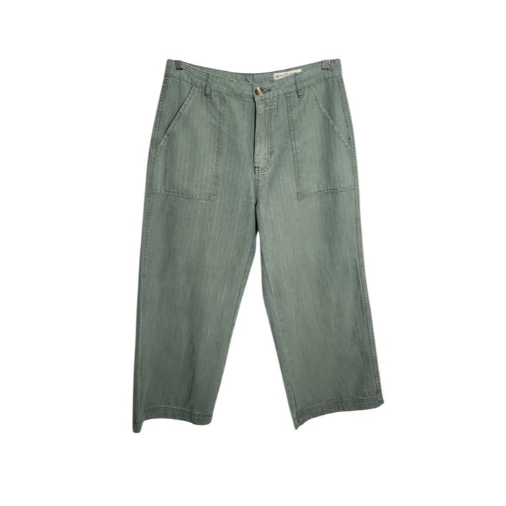 Wishlist Army Green Cropped Wide Leg Pants Size Large