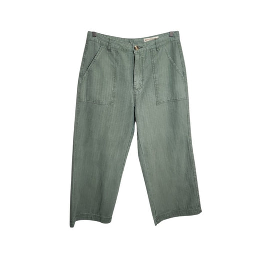 Wishlist Army Green Cropped Wide Leg Pants Size Large