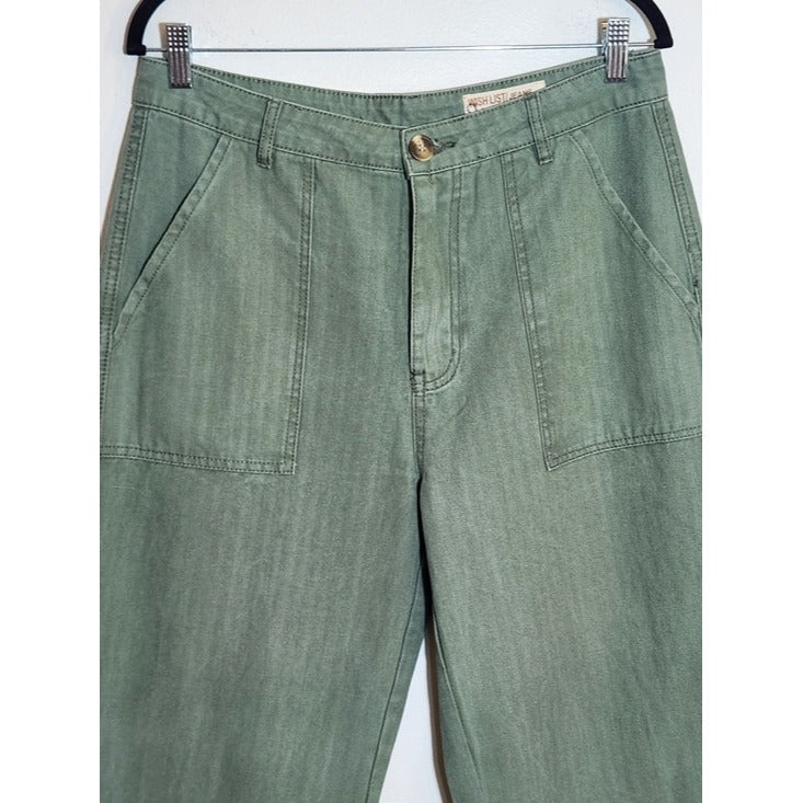 Wishlist Army Green Cropped Wide Leg Pants Size Large