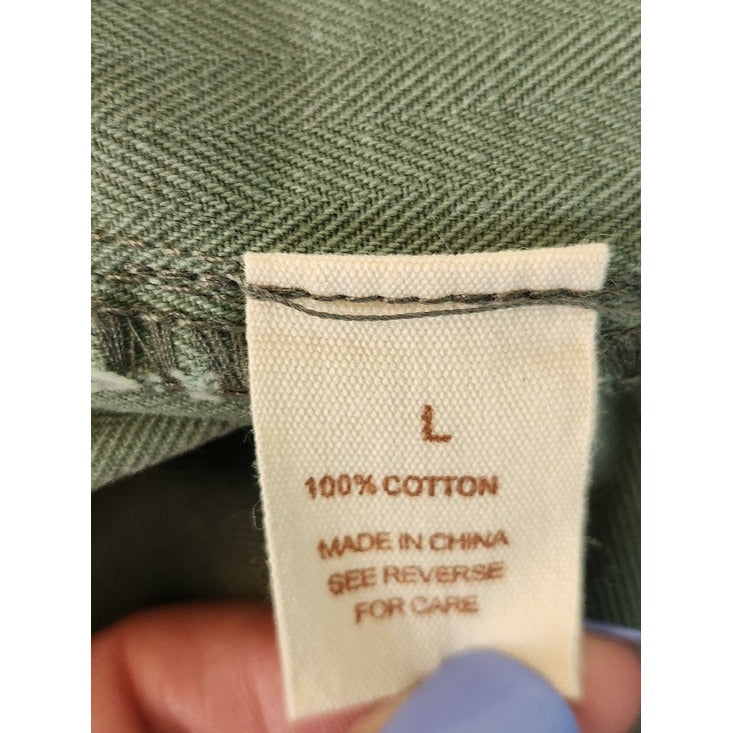 Wishlist Army Green Cropped Wide Leg Pants Size Large
