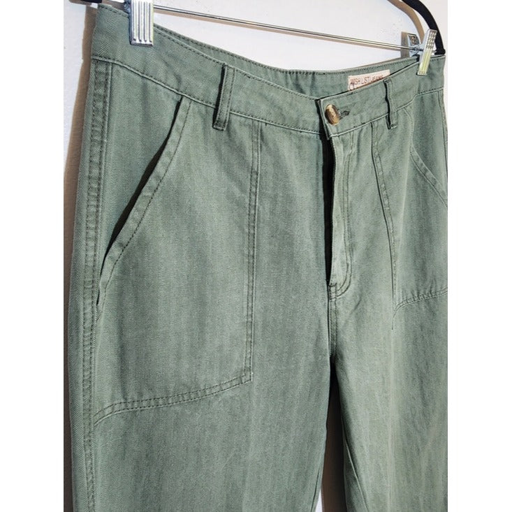 Wishlist Army Green Cropped Wide Leg Pants Size Large