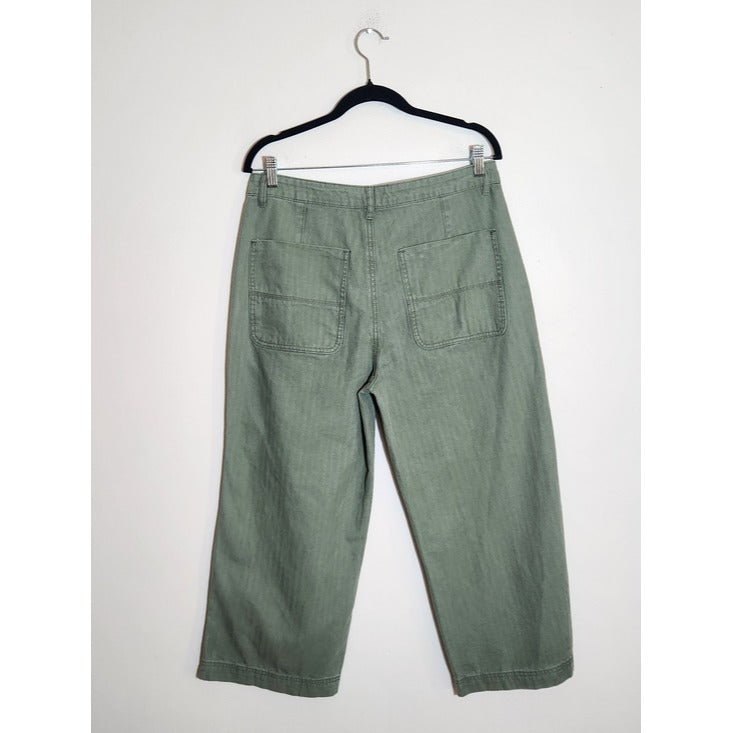 Wishlist Army Green Cropped Wide Leg Pants Size Large