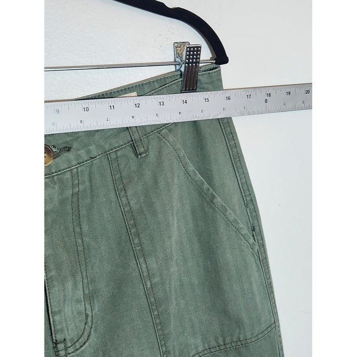 Wishlist Army Green Cropped Wide Leg Pants Size Large