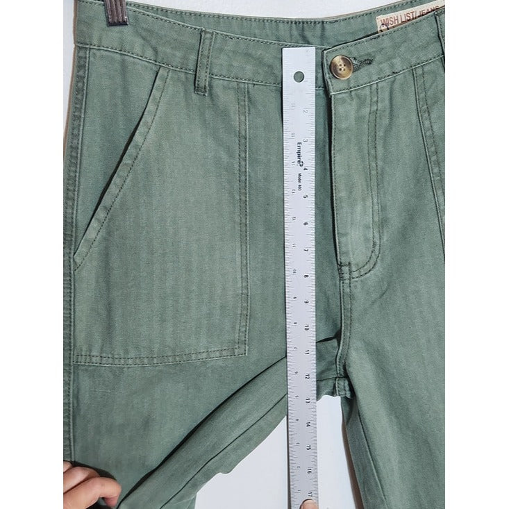 Wishlist Army Green Cropped Wide Leg Pants Size Large