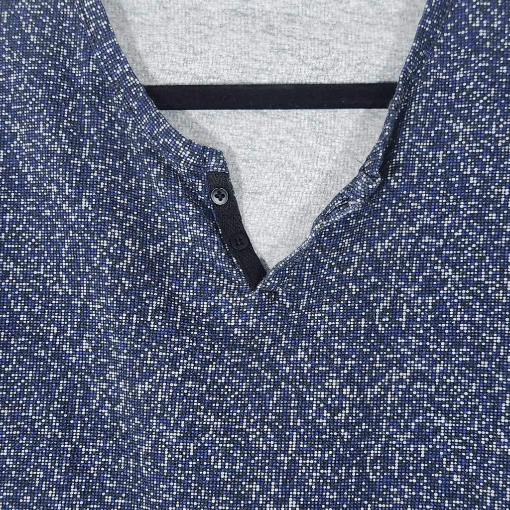 WRK Work Rest Karma Blue Short Sleeve Top Size Large Short Sleeve Henley Top