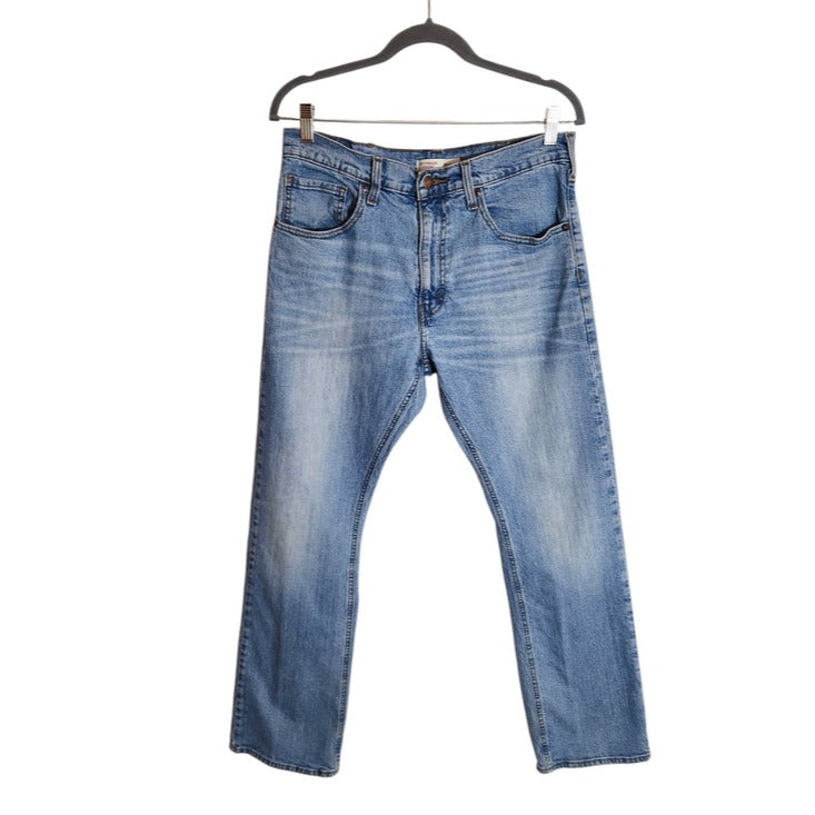 Levi's Blue Denim Bootcut Jeans Faded Distressed Size 32 x 30