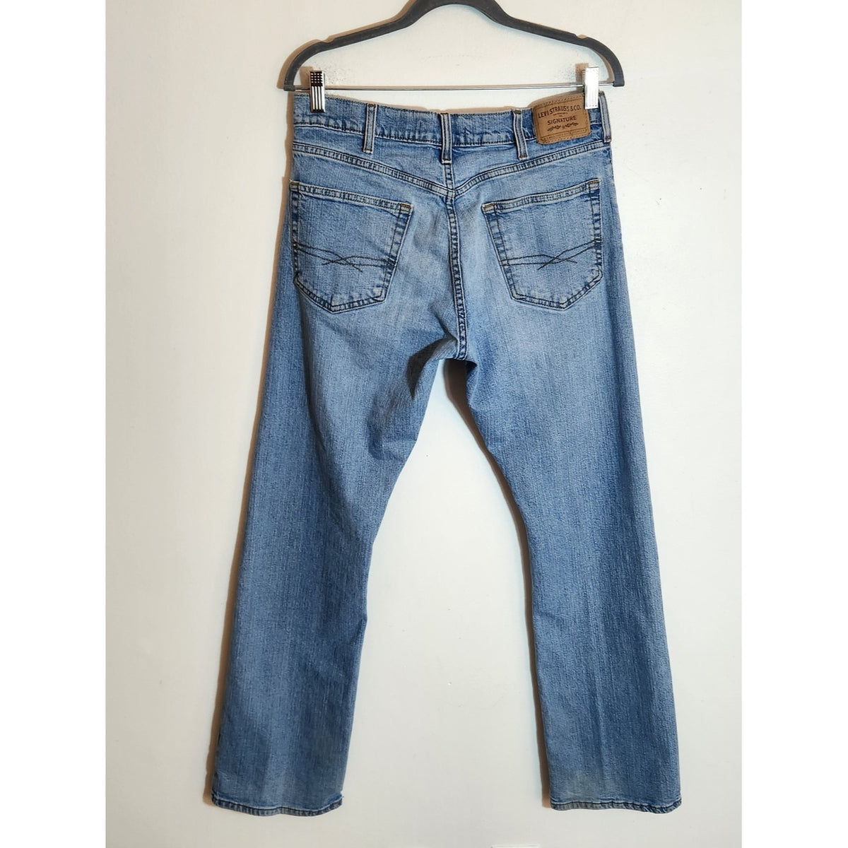 Levi's Blue Denim Bootcut Jeans Faded Distressed Size 32 x 30