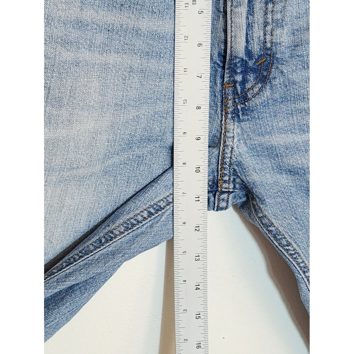 Levi's Blue Denim Bootcut Jeans Faded Distressed Size 32 x 30
