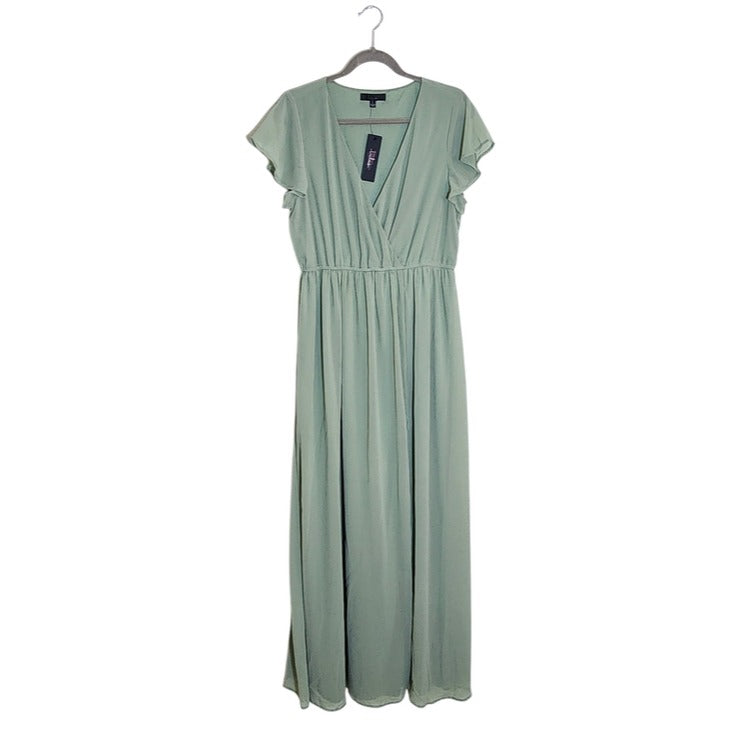 Lulus Sage Green Formal Maxi Dress Size Large NWT Wedding Guest Dress