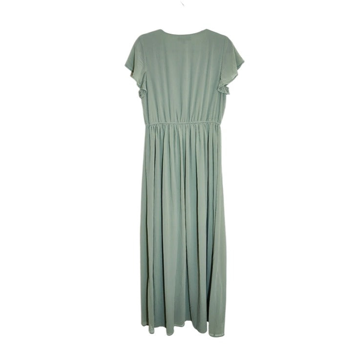 Lulus Sage Green Formal Maxi Dress Size Large NWT Wedding Guest Dress
