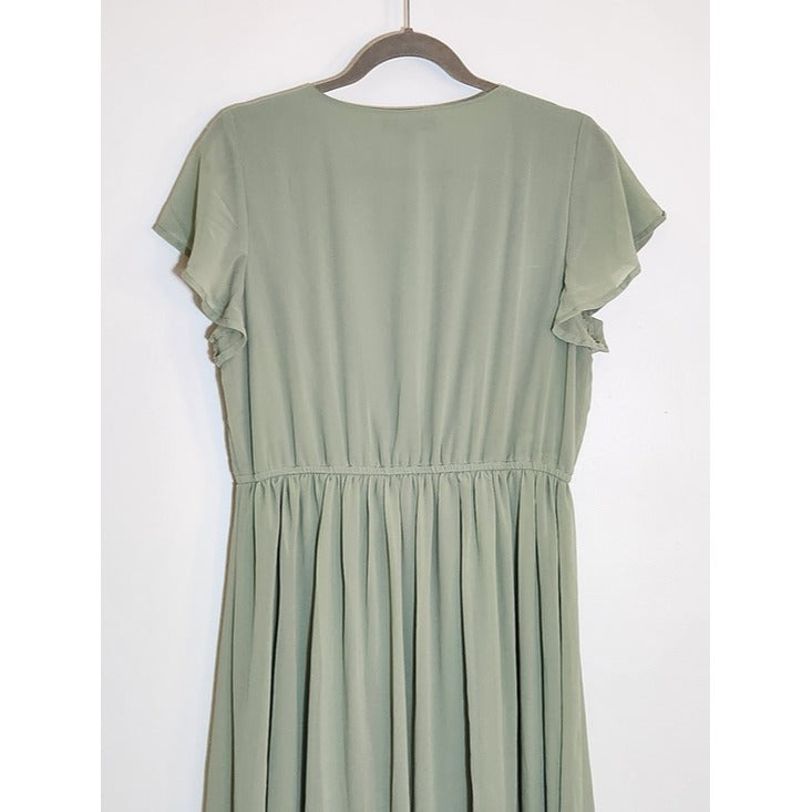 Lulus Sage Green Formal Maxi Dress Size Large NWT Wedding Guest Dress
