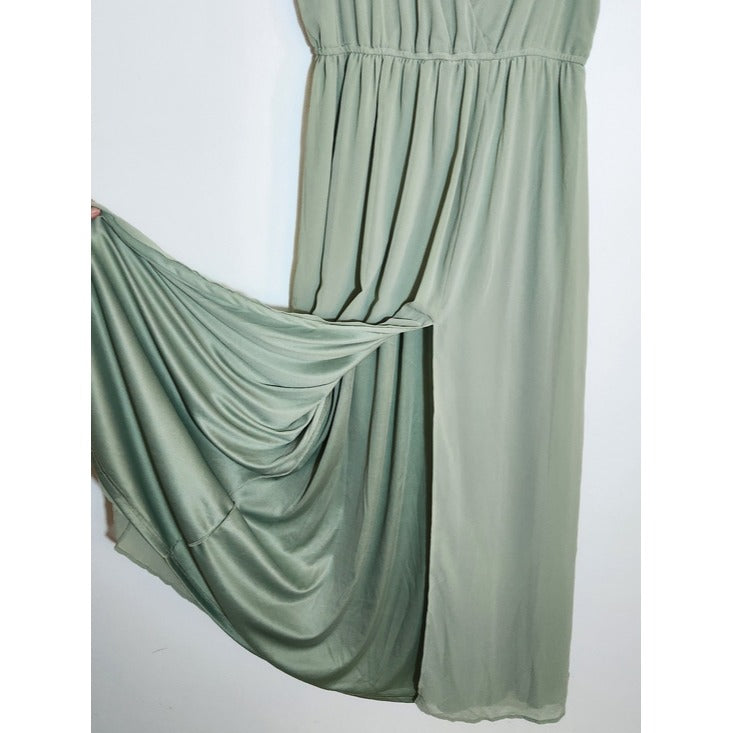 Lulus Sage Green Formal Maxi Dress Size Large NWT Wedding Guest Dress