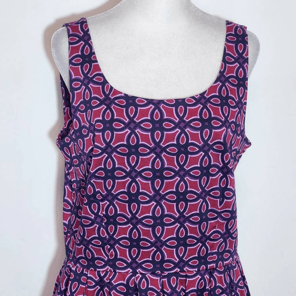 Taylor Burgundy Print Fit and Flare Dress Size 12 Wedding Guest Dress