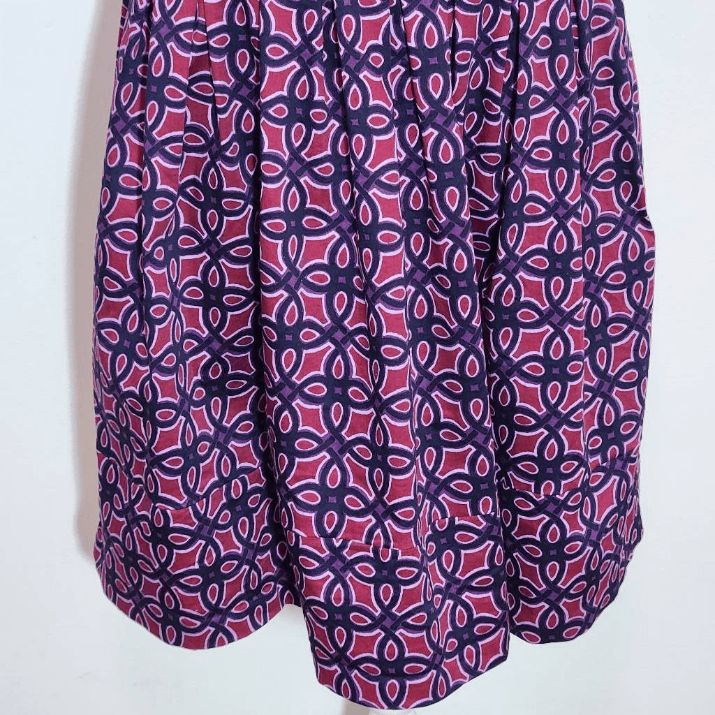 Taylor Burgundy Print Fit and Flare Dress Size 12 Wedding Guest Dress