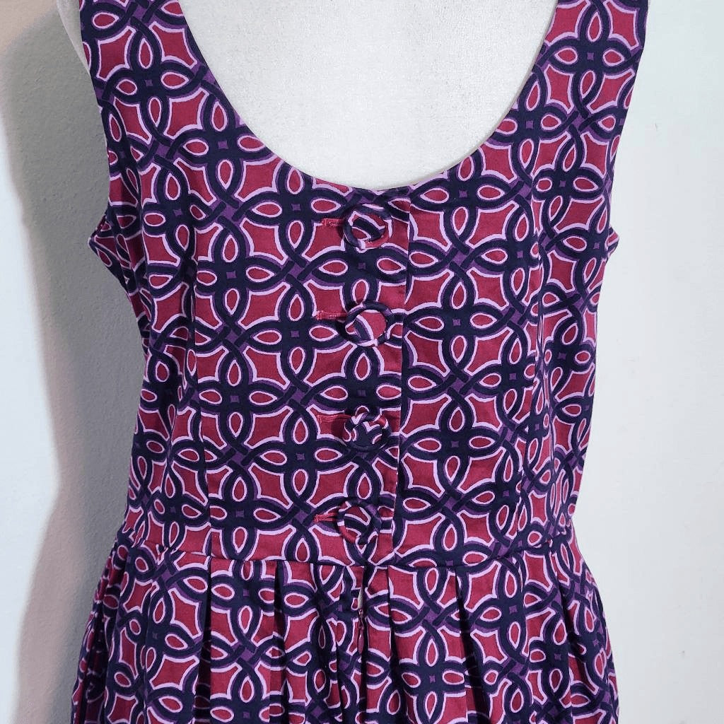 Taylor Burgundy Print Fit and Flare Dress Size 12 Wedding Guest Dress
