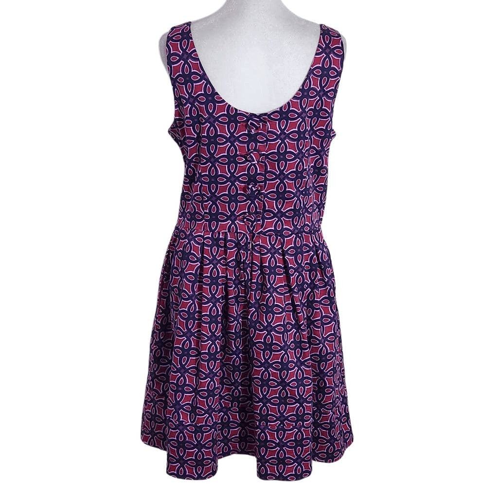 Taylor Burgundy Print Fit and Flare Dress Size 12 Wedding Guest Dress