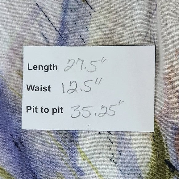 Unique Spectrum Sheer Floral Print Blouse with Smocked Waist NWT Size Medium