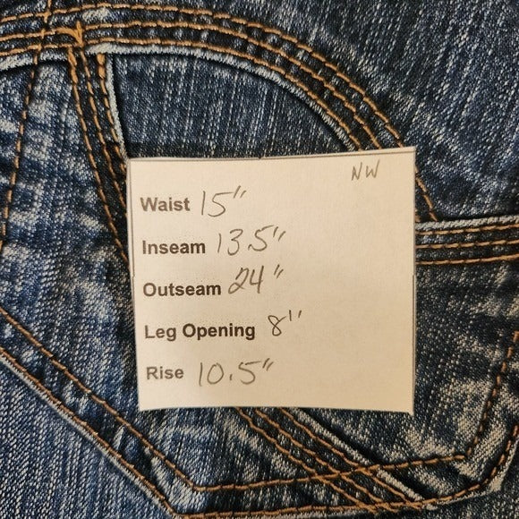 Nine West Denim Pedal Pushers Size 10 Cuffed Long Denim Shorts