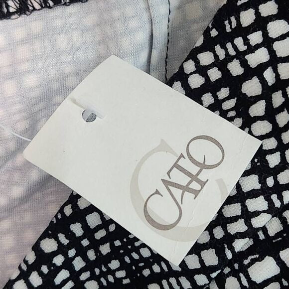 Cato Black and White Print Mini Skirt with Ruffle Hemline Size 16, New