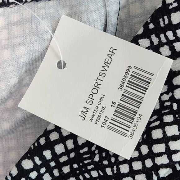 Cato Black and White Print Mini Skirt with Ruffle Hemline Size 16, New