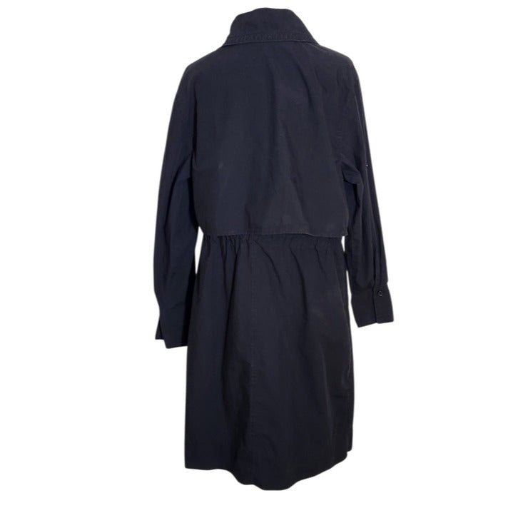 Banana Republic Black Trench Coat Style Shirt Dress Size Large