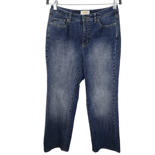 Talbots Stretch Denim Embellished Pockets Ankle Jeans Size 6 Petite