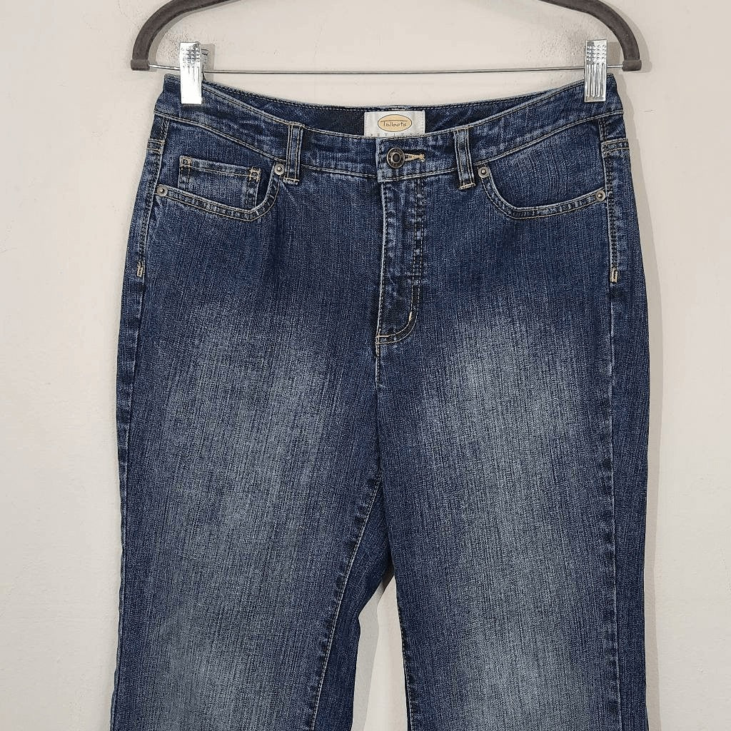 Talbots Stretch Denim Embellished Pockets Ankle Jeans Size 6 Petite