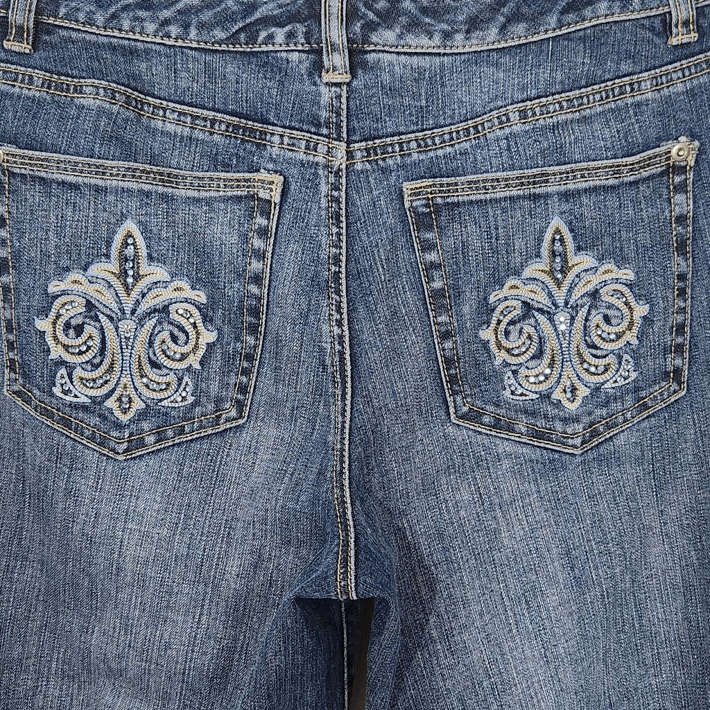 Talbots Stretch Denim Embellished Pockets Ankle Jeans Size 6 Petite