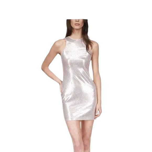 Michael Kors Pink Sequin Bodycon Mini Dress NWT Size Large Sequin Cocktail Dress
