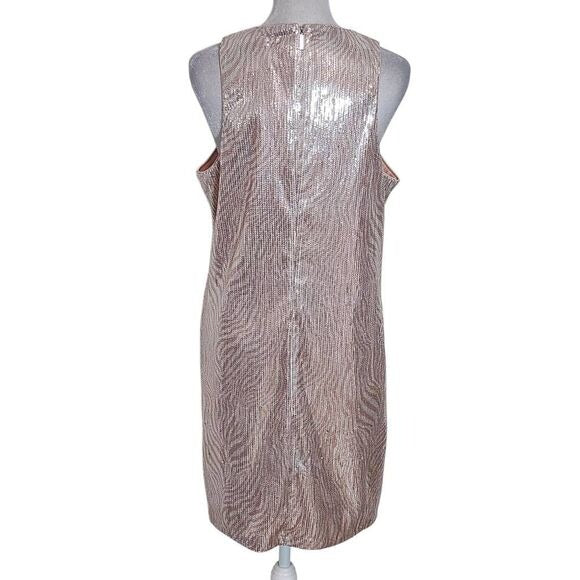Michael Kors Pink Sequin Bodycon Mini Dress NWT Size Large Sequin Cocktail Dress