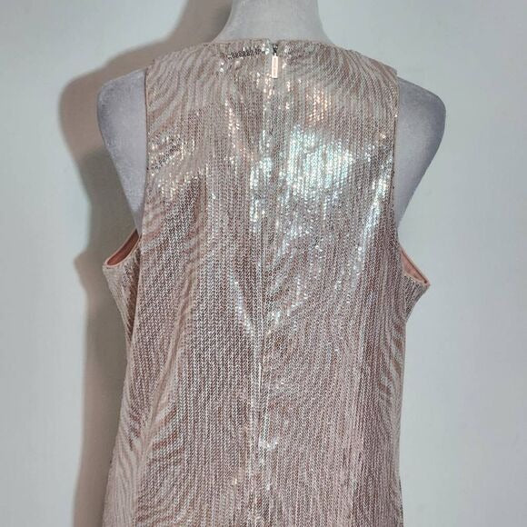 Michael Kors Pink Sequin Bodycon Mini Dress NWT Size Large Sequin Cocktail Dress
