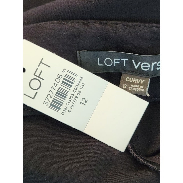 LOFT Black Curvy Bootcut Dress Pants Size 12 NWT