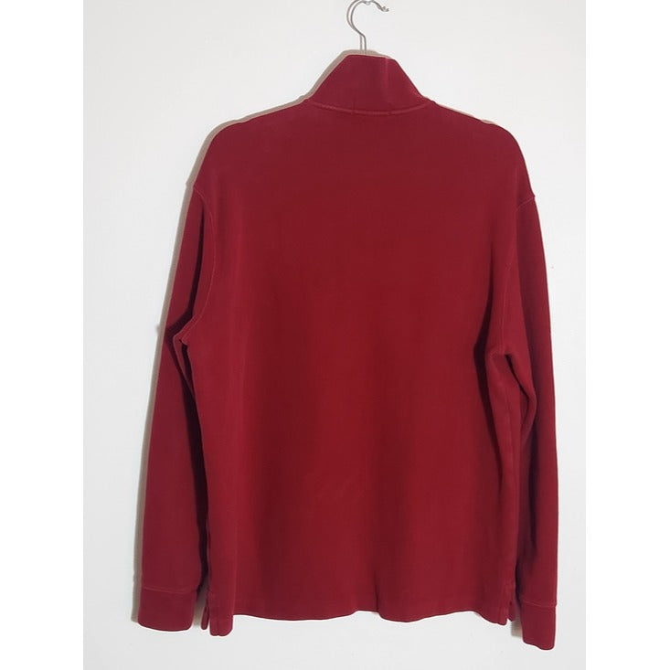 Polo Ralph Lauren Mens Deep Red Quarter Zip Pullover Size Large