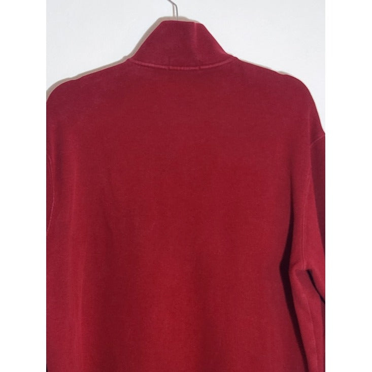 Polo Ralph Lauren Mens Deep Red Quarter Zip Pullover Size Large