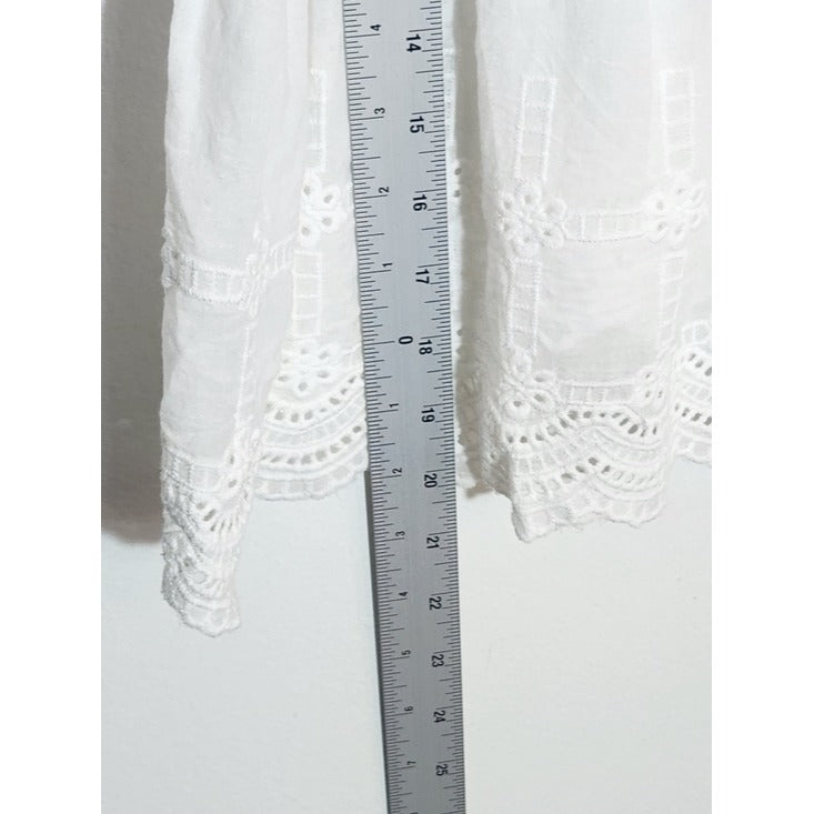 Pinky Cotton White Crochet Top Size Medium NWT