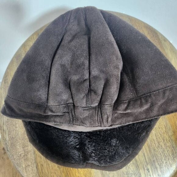 Angela & William Brown Faux Suede Hat One Size