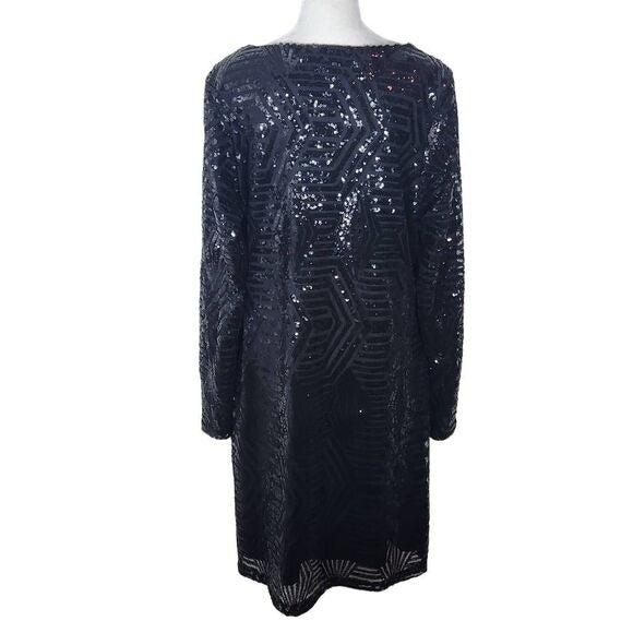 City Chic Long Sleeve Black Sequin Sheath Dress Size XL NWT Sequin Formal Dress