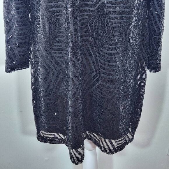 City Chic Long Sleeve Black Sequin Sheath Dress Size XL NWT Sequin Formal Dress