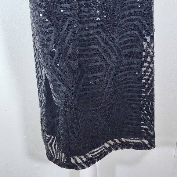 City Chic Long Sleeve Black Sequin Sheath Dress Size XL NWT Sequin Formal Dress