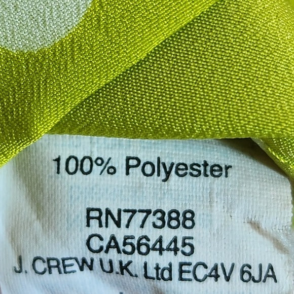 J. Crew Lime Green Polka Dot Blouse Size XL