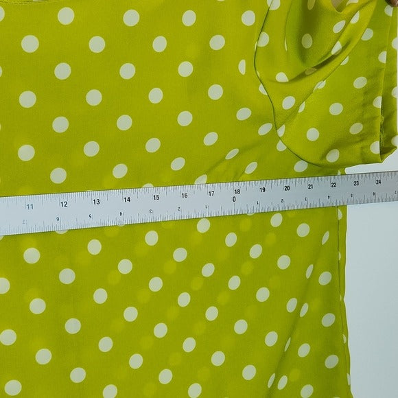 J. Crew Lime Green Polka Dot Blouse Size XL