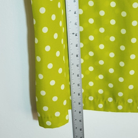 J. Crew Lime Green Polka Dot Blouse Size XL