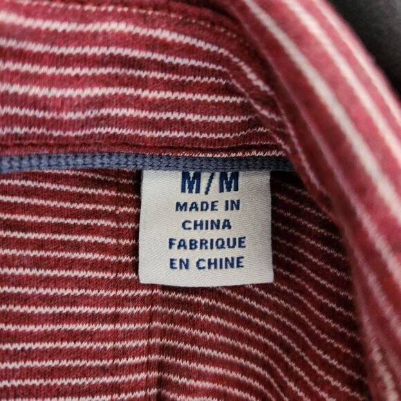 Tommy Bahama Burgundy Stripe Polo Size Medium Preppy Burgundy Short Sleeve Polo