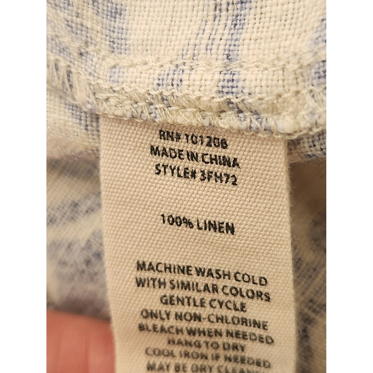 Soft Surroundings Pull-on Cream and Blue Linen Wide Leg Pants Size Petite Medium