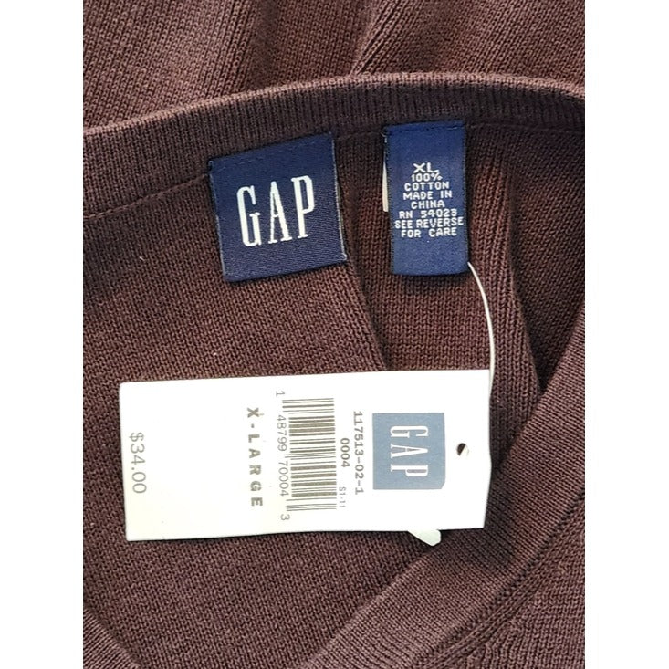 Gap Mens Brown V-Neck Sweater Vest Size XL NWT