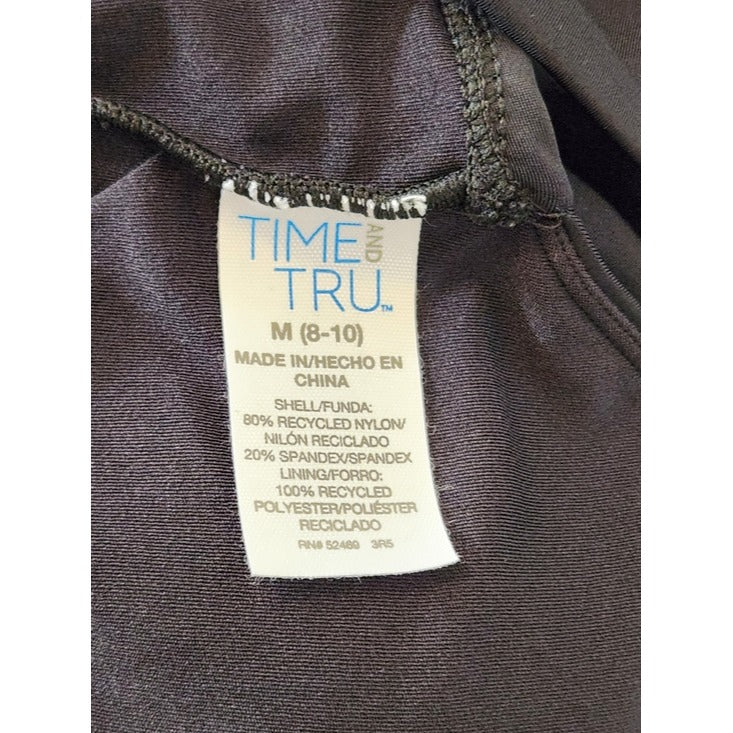 Time and Tru Black One Piece Swim Dress Size Medium